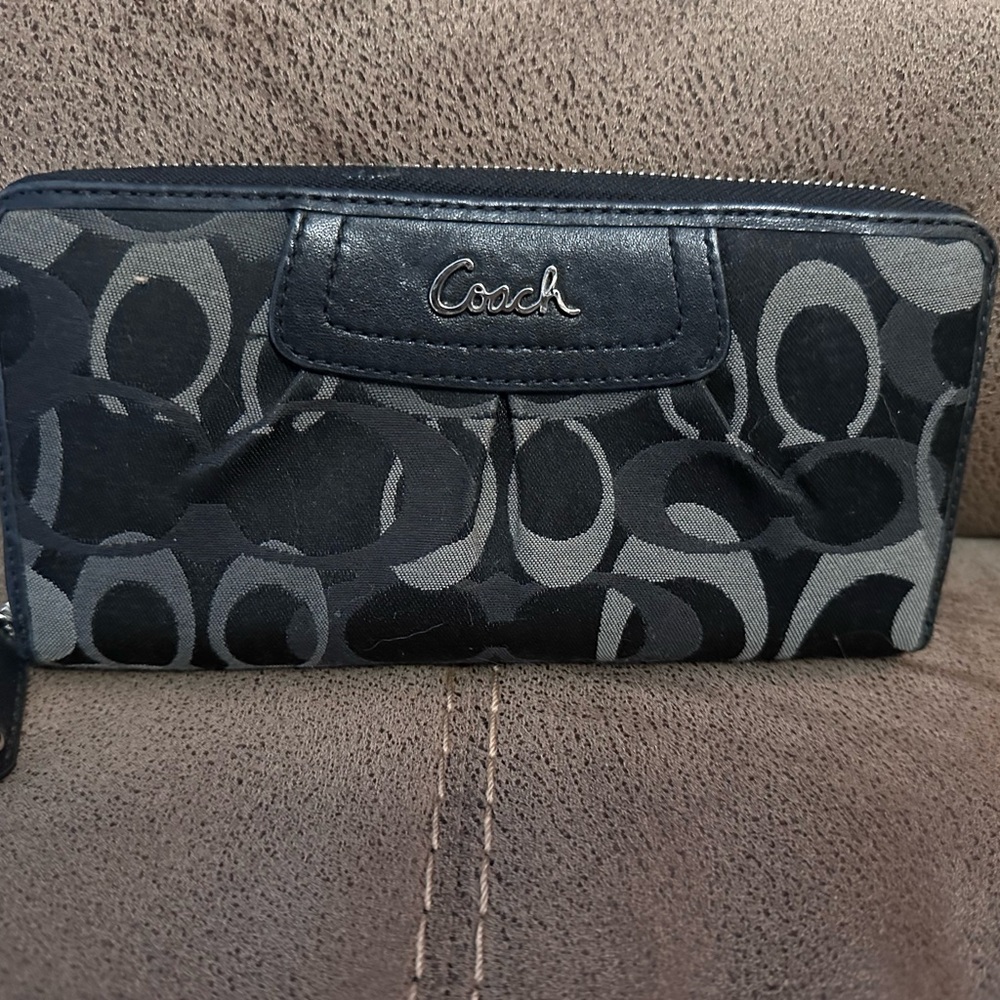Coach Signature Black and Gray Clutch